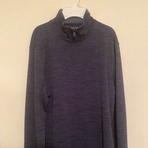 Club Room Performance 1/4 Zip Pullover Sweatshirt Top Men's S Gray Long Sleeve